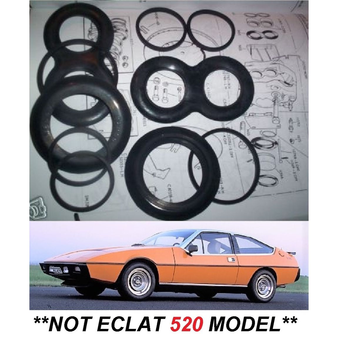 FRONT BRAKE CALIPER REPAIR SEALS KITS x2 (Lotus Elite & Eclat) (**Not Eclat 520 Model**) (1974- 82)   
